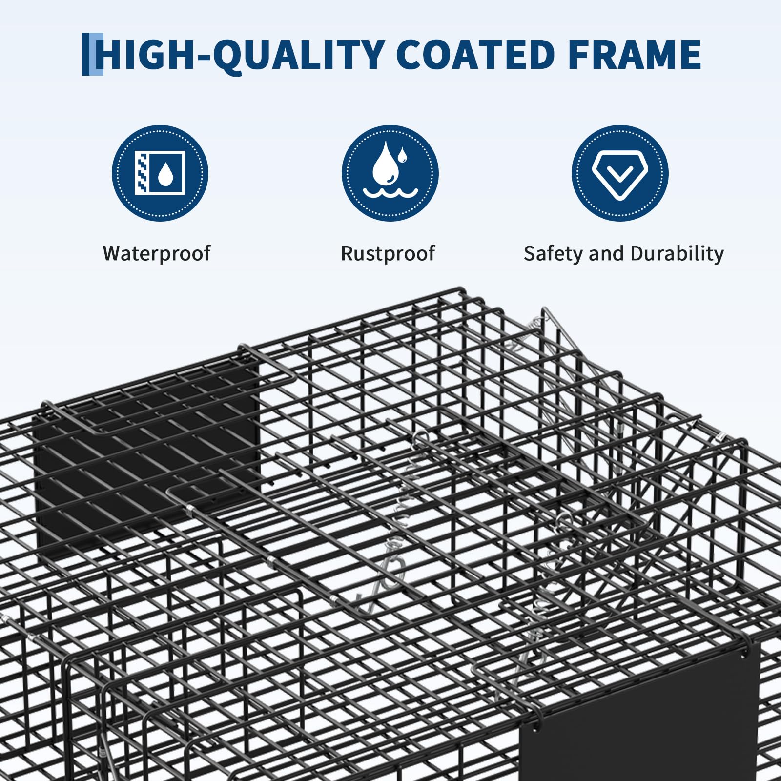 Garvee Humane 2-Door Live Animal Trap Cage – Sturdy Steel, Easy Catch & Release – For Squirrels, Chipmunks, Rabbits & Small Pests – Indoor/Outdoor Use – Carry Handle – Square: 24x24x5 in / 61x61x13 cm