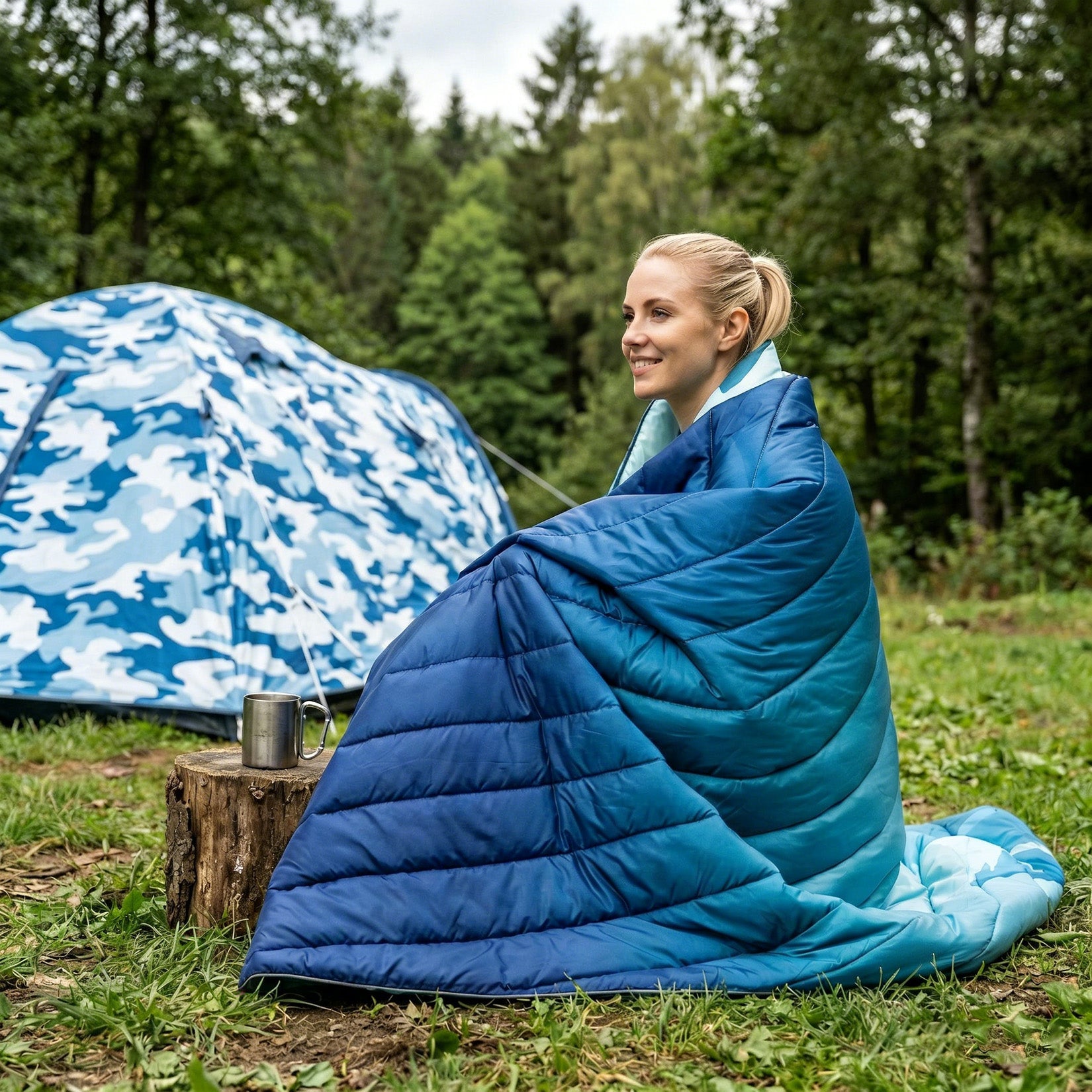 Garvee Multi-Function Camping Blanket - Ultralight Convertible Sleeping Bag & Warm Blanket 79x55 Inch Waterproof for Outdoor Camping, Hiking & Travel