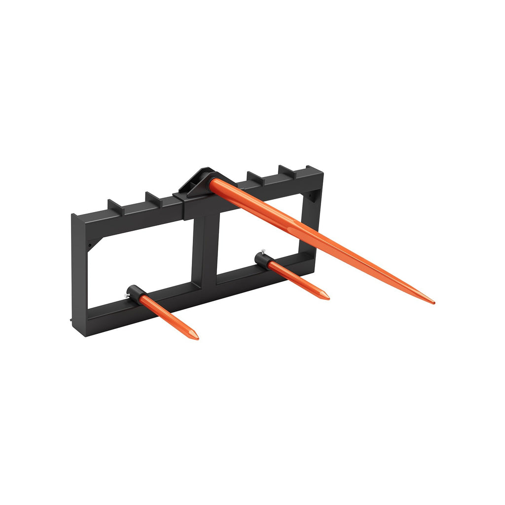 Garvee Heavy Duty 49" Hay Spear Attachment for Skid Steer/Tractor - 3000lbs Capacity, Quick Attach Spike Fork, 1x 49" Spear & 2x 17" Stabilizers, Durable Farm Equipment - Orange Spear + Orange Short Spear