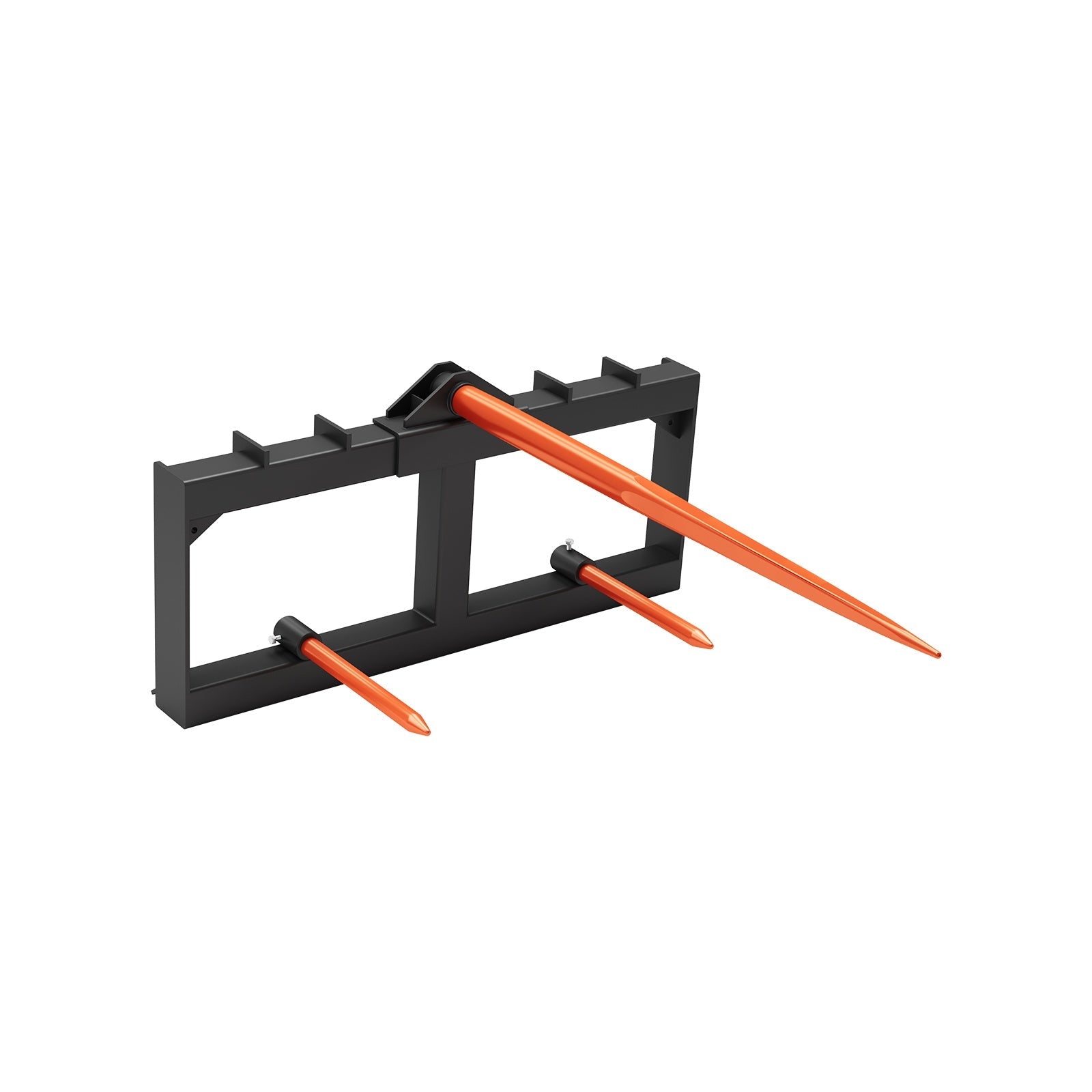 Garvee Heavy Duty 49" Hay Spear Attachment for Skid Steer/Tractor - 3000lbs Capacity, Quick Attach Spike Fork, 1x 49" Spear & 2x 17" Stabilizers, Durable Farm Equipment - Orange Spear + Orange Short Spear
