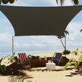 Garvee Sun Shade Sail 10' x 13' Rectangle Charcoal UV Block Sunshade for Backyard Yard Deck Patio Garden Outdoor Activities and Facility