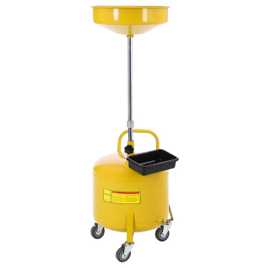 Garvee 8 Gallon Portable Air-Operated Waste Oil Drainer with Adjustable 15" Funnel, Heavy-Duty Steel, Casters, Toolbox, Rust-Proof for Garages & Repair Shops,Yellow