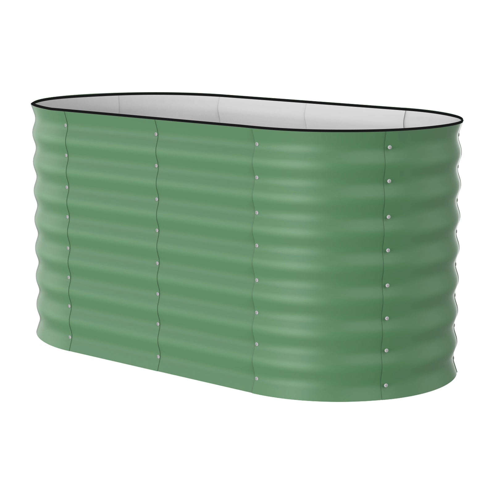Garvee 4' X 2' X 2' Galvanized Raised Garden Bed, Oval Metal Planter Box for Vegetables, Flowers & Herbs, Open Base Drainage, Rust-Resistant, Easy Assembly