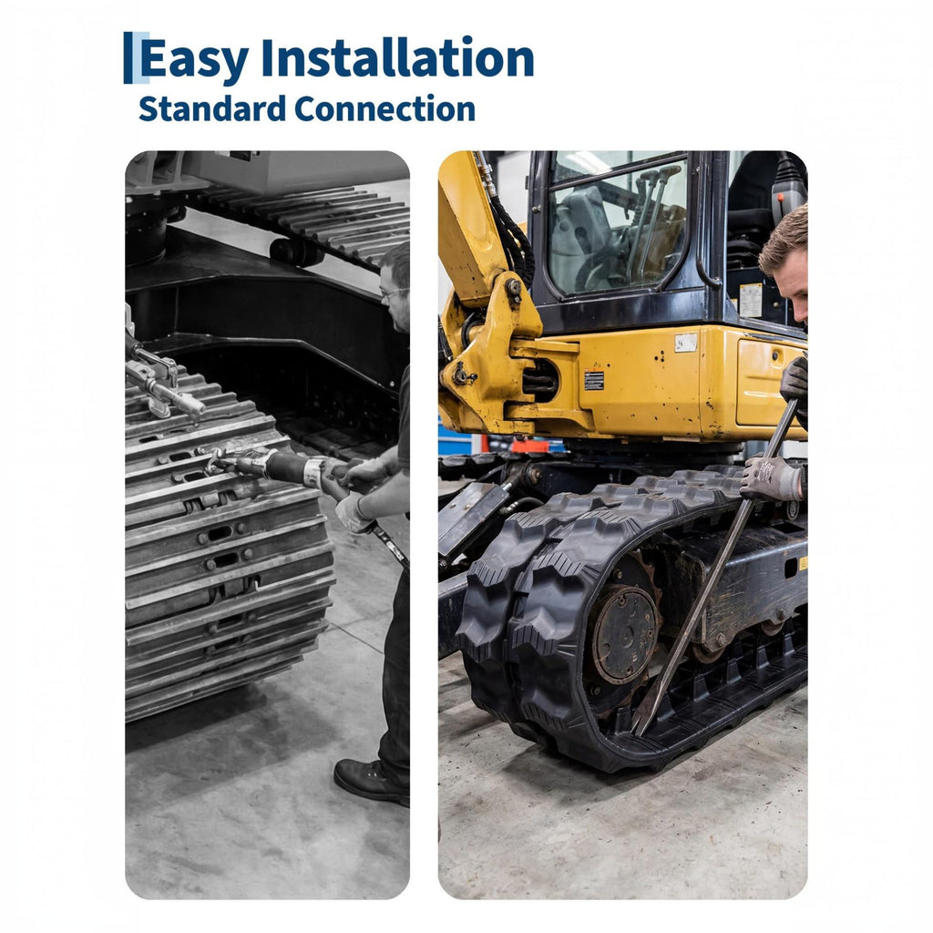 Garvee 180x60x35 Excavator , Heavy Duty Replacement, Tear-Resistant and Shock Absorbing Skid Steer Accessories, Set of 2