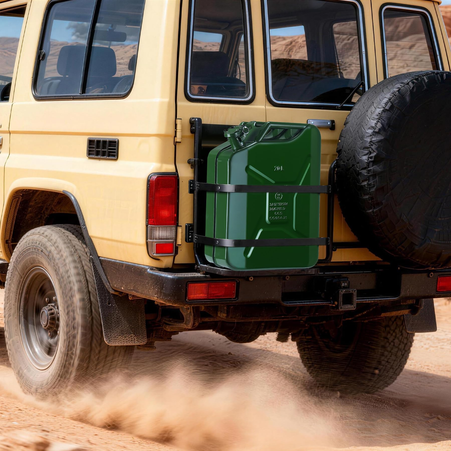 Garvee Metal Gas Can - 20L (5.3 Gallon) Jerry Can Style, Leak-Proof, Heavy-Duty Cold-Rolled Steel, Rust-Proof and Portable for Vehicles, Farms, and Overlanding, Green