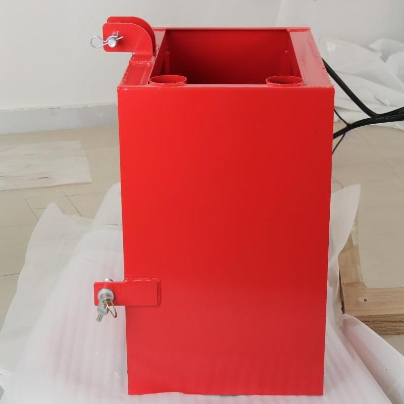 Garvee Heavy Duty 3 Point Tractor Ballast Box - Steel Counterweight for Category 1 Hitch - 2" Quick Hitch Receiver, Sliding Cleanout Door, Tool Holder - Red - 800 lbs Capacity