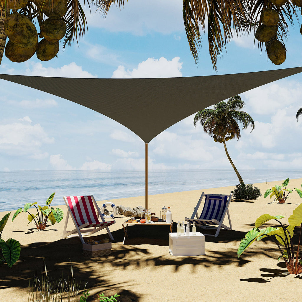 Garvee Sun Shade Sail 12'X12'X12' Triangle Sand UV Block Sunshade for Backyard Yard Deck Patio Garden Outdoor Activities and Facility,Deep Grey