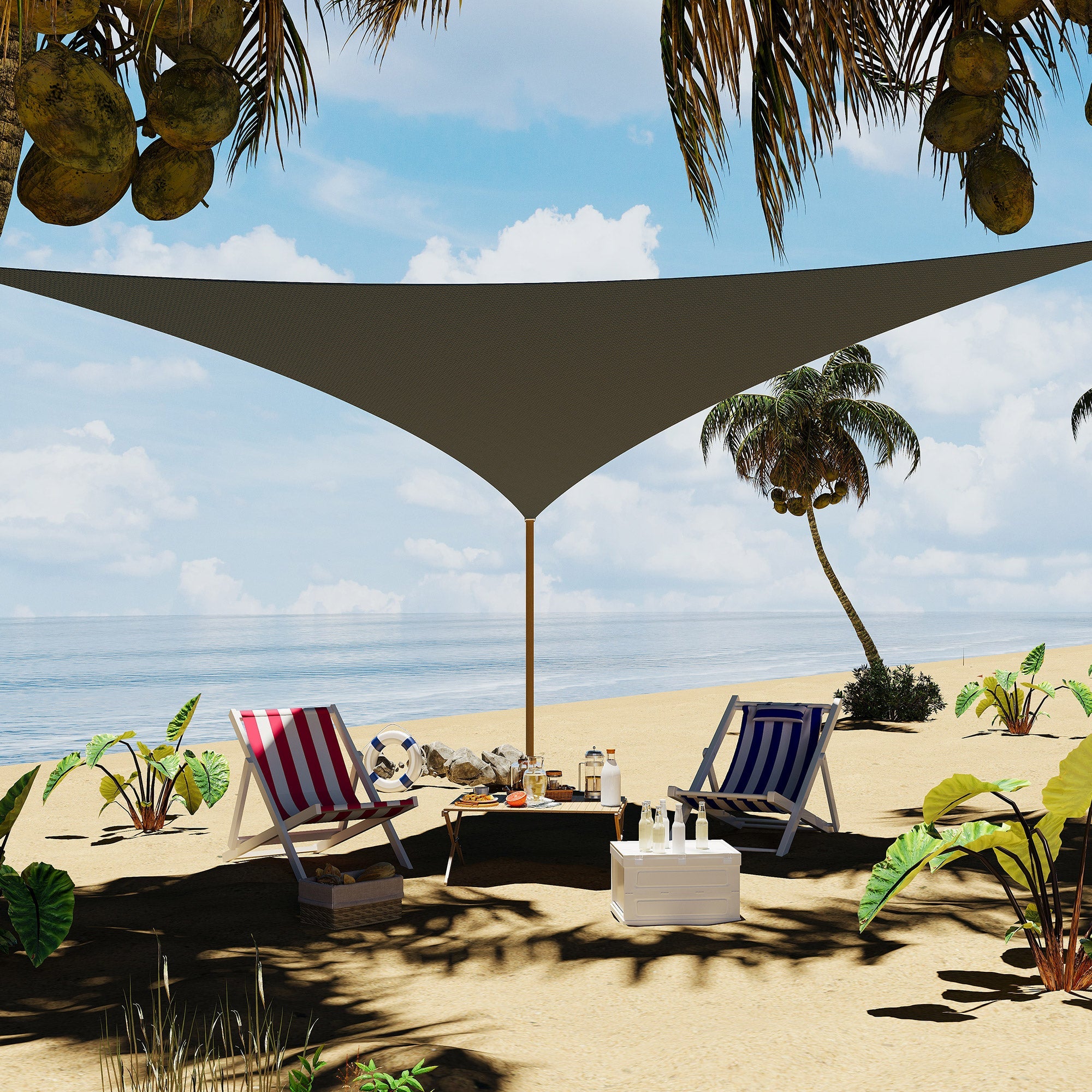 Garvee Sun Shade Sail 12'X12'X12' Triangle Sand UV Block Sunshade for Backyard Yard Deck Patio Garden Outdoor Activities and Facility,Deep Grey
