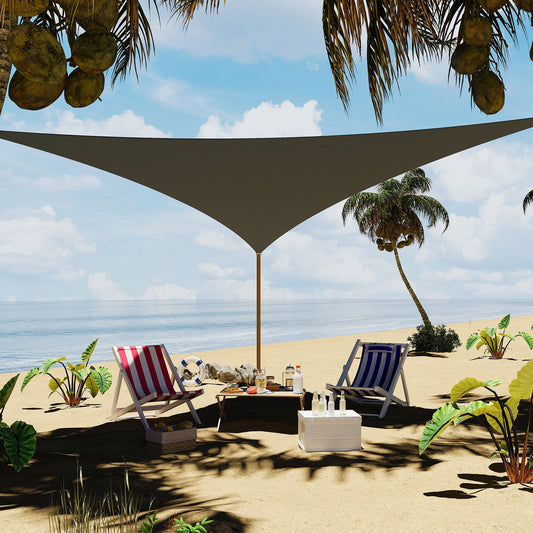 Garvee Sun Shade Sail 12'X12'X12' Triangle Sand UV Block Sunshade for Backyard Yard Deck Patio Garden Outdoor Activities and Facility,Deep Grey