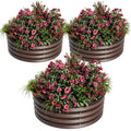 Garvee Round Raised Garden Bed, 3 Pcs 2 x 1.5ft Galvanized Raised Boxes with Rust, Corrosion Protection, Easy Assembly, Safe Edge, Metal Garden Bed Kit for Planting Vegetables, Fruits, Flowers