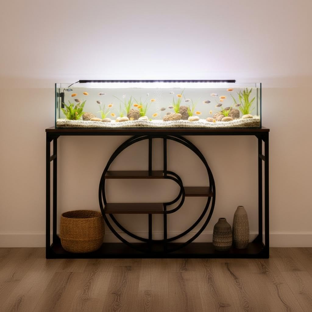 Garvee Metal Aquarium Stand with Power Outlets, Cabinet for Fish Tank Accessories Storage - Suitable for Fish Tank Stand, Turtle, Reptile Terrarium