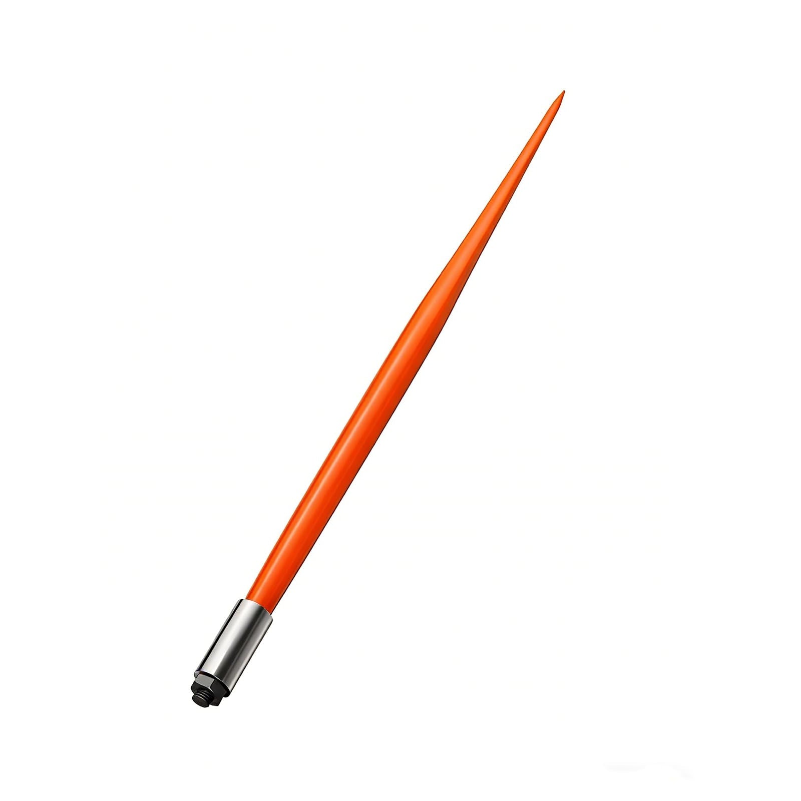 Garvee Reliable 49" Hay Spear - 3000lbs Capacity Bale Fork - Hex Nut & Sleeve Included - Heavy-Duty Orange Coated for Tractors & Skid Steer Loaders - Orange | with sleeve