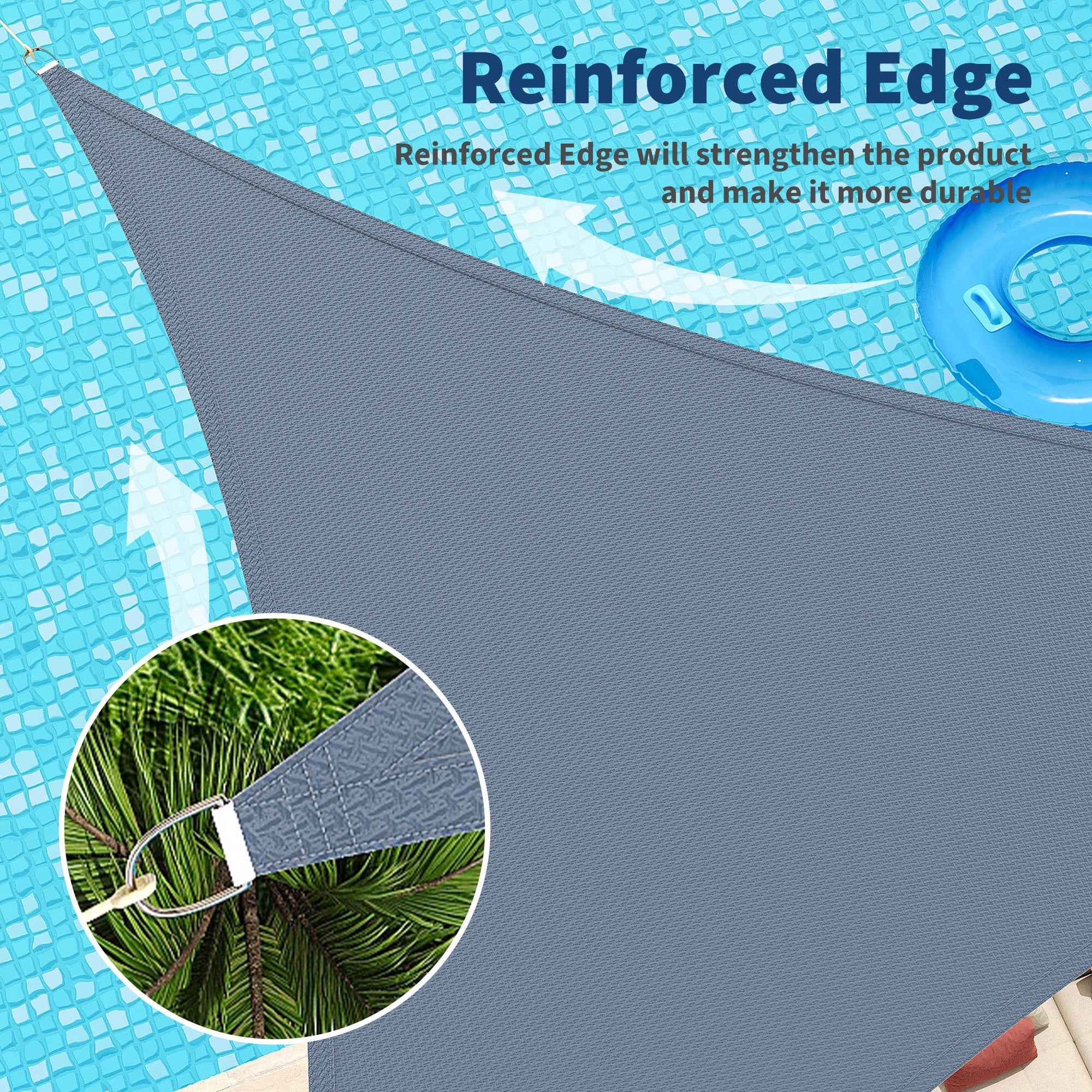 Garvee Sun Shade Sail 12'X12'X12' Triangle Sand UV Block Sunshade for Backyard Yard Deck Patio Garden Outdoor Activities and Facility,Deep Grey