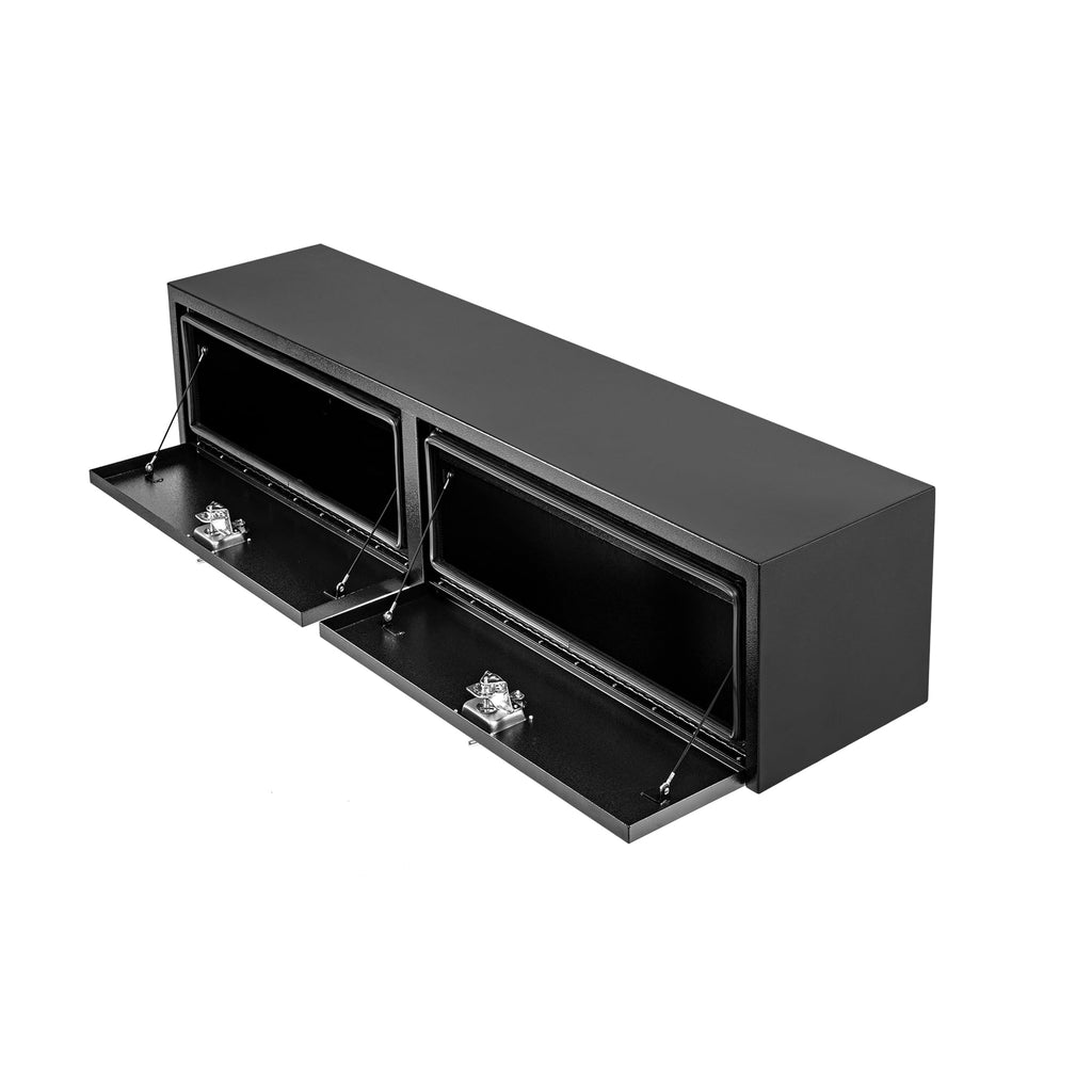 Garvee 60"X16"X13" Black Steel Underbody Truck Tool Box, Truck Bed & Underbelly RV Storage Box, Locking t-Latch, Weather-Resistant, Heavy-Duty Job Box for Pickup Truck Bed, RV, Trailer