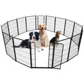 Garvee Dog Playpen, 16 Panels Dog Fence Indoor/Outdoor, Heavy Duty Metal Pet Puppy Exercise Pen, Wide Door Low Threshold, Portable Pet Playpen for Rv Camping Garden Yard, 40 Inch(H) 42.6 Ft(L)