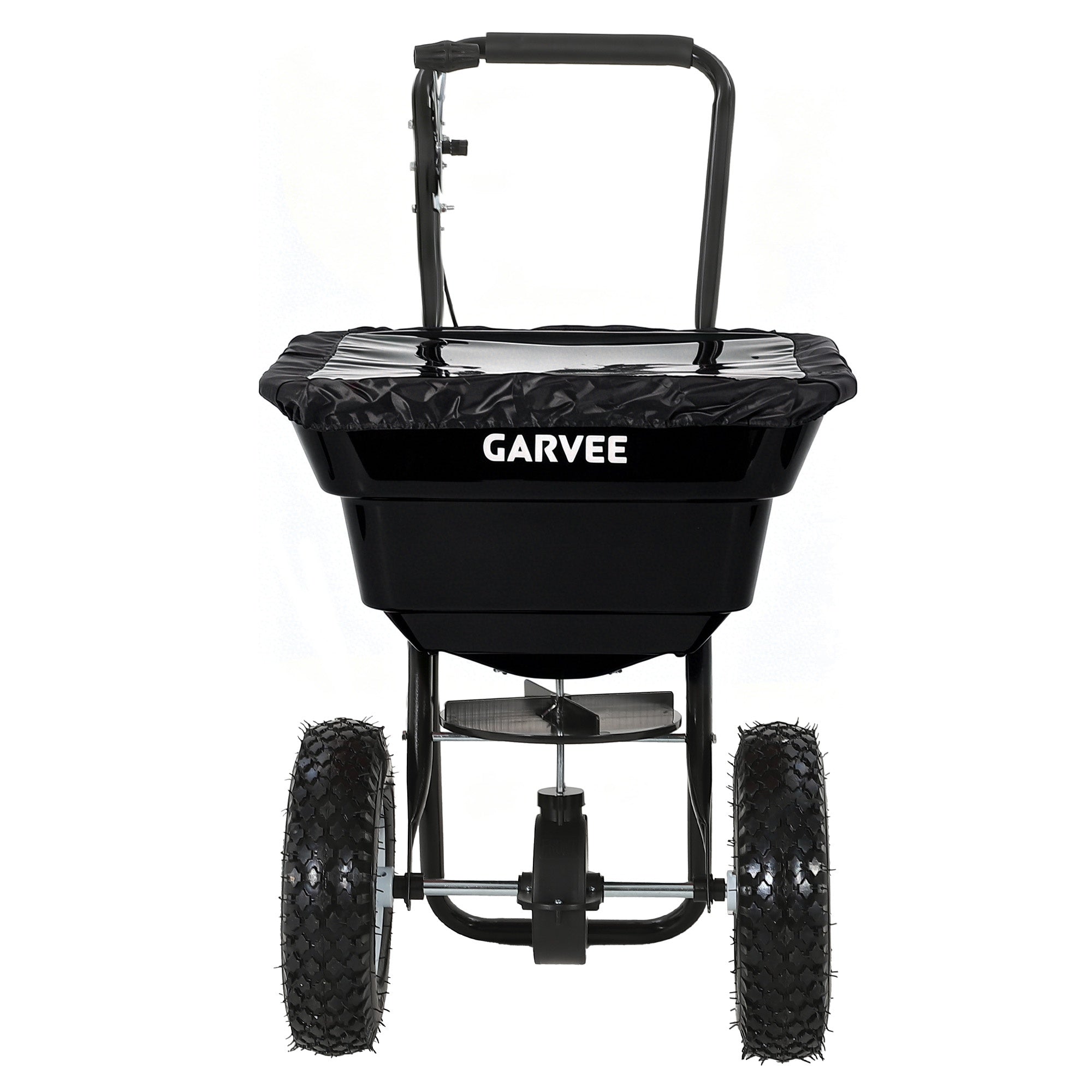 Garvee 80 lb Push Broadcast Spreader, Walk-Behind Lawn & Garden Spreader with 29 L Hopper, 0–12 ft Coverage, 13" All-Terrain Wheels & 20-Level Flow Control for Seed, Fertilizer, Salt & Ice Melt, Black