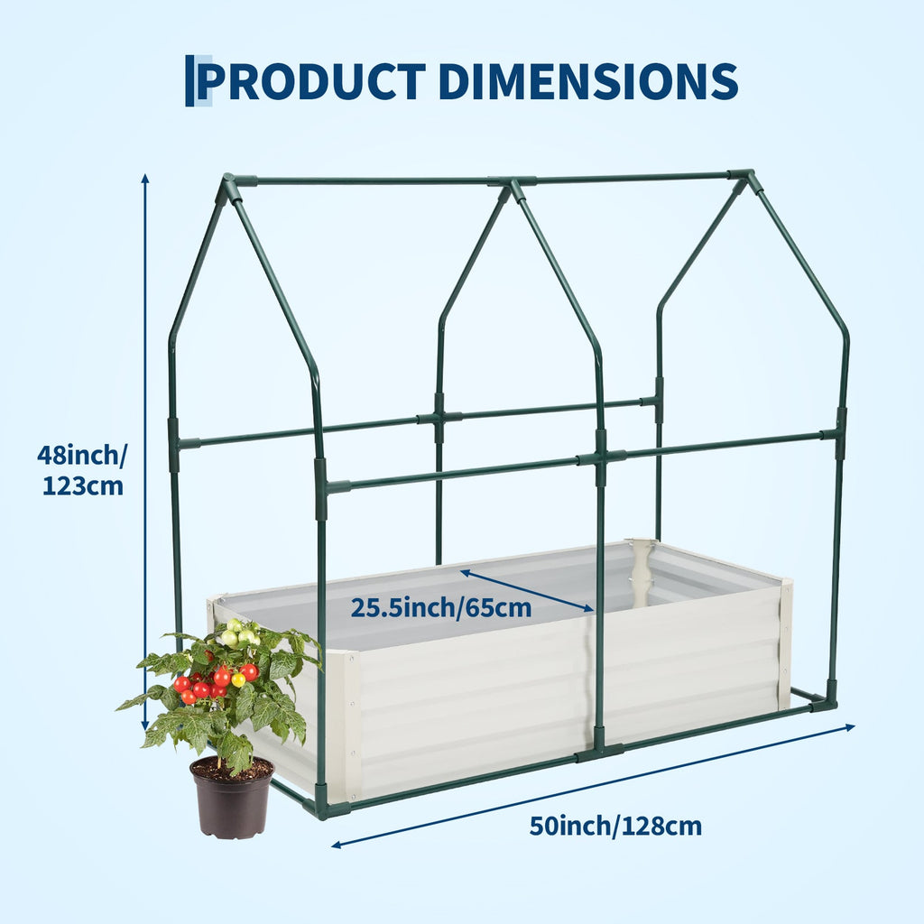 Garvee Raised Garden Bed Kit 4×2×1 ft, 0.6mm Galvanized Metal Planter with Self-Watering Drip Irrigation & Insect Mesh Cover for Vegetables