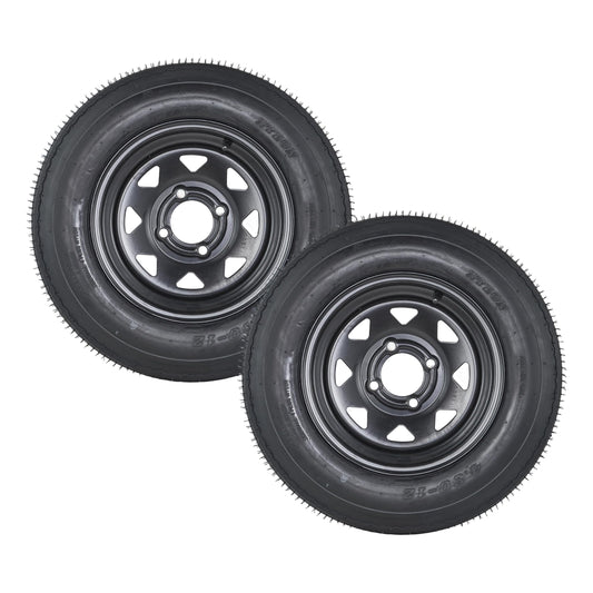 Garvee 4.80-12 Trailer Tires with 8 in White Rims,  4.80x12 480-12 4.8-12, Load Range C, 6PR, 4 Lug 4 in Bolt, Bias-Ply Nylon, All-Season, Utility & Cargo Trailers