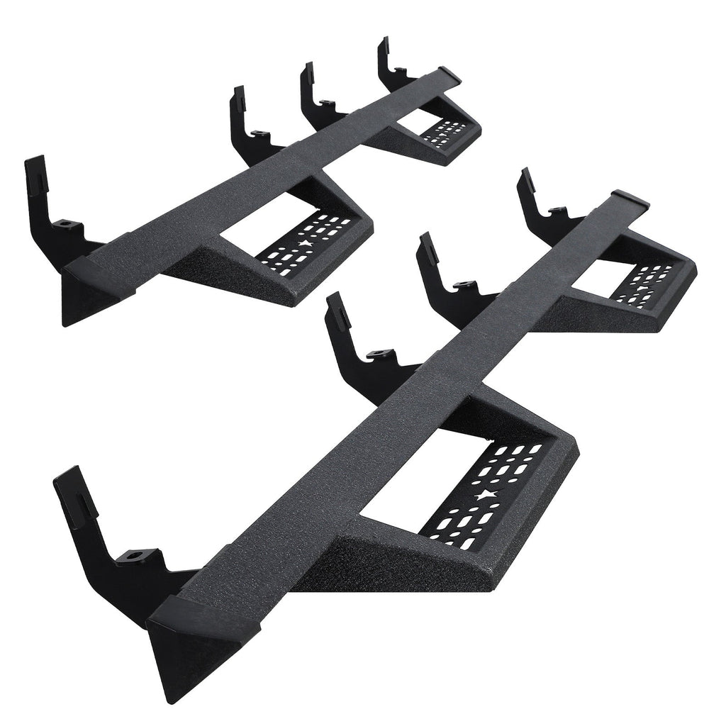Garvee 5-Inch Drop Running Boards for 2015-2026 Chevrolet Colorado/Canyon Crew Cab - Triangular Carbon Steel Nerf Bars - Textured Black, Anti-Slip, Corrosion Resistant, 500 lbs Capacity, Bolt-On, Sturdy Bracket Spacing - Total Length 195.4 cm, Bracket