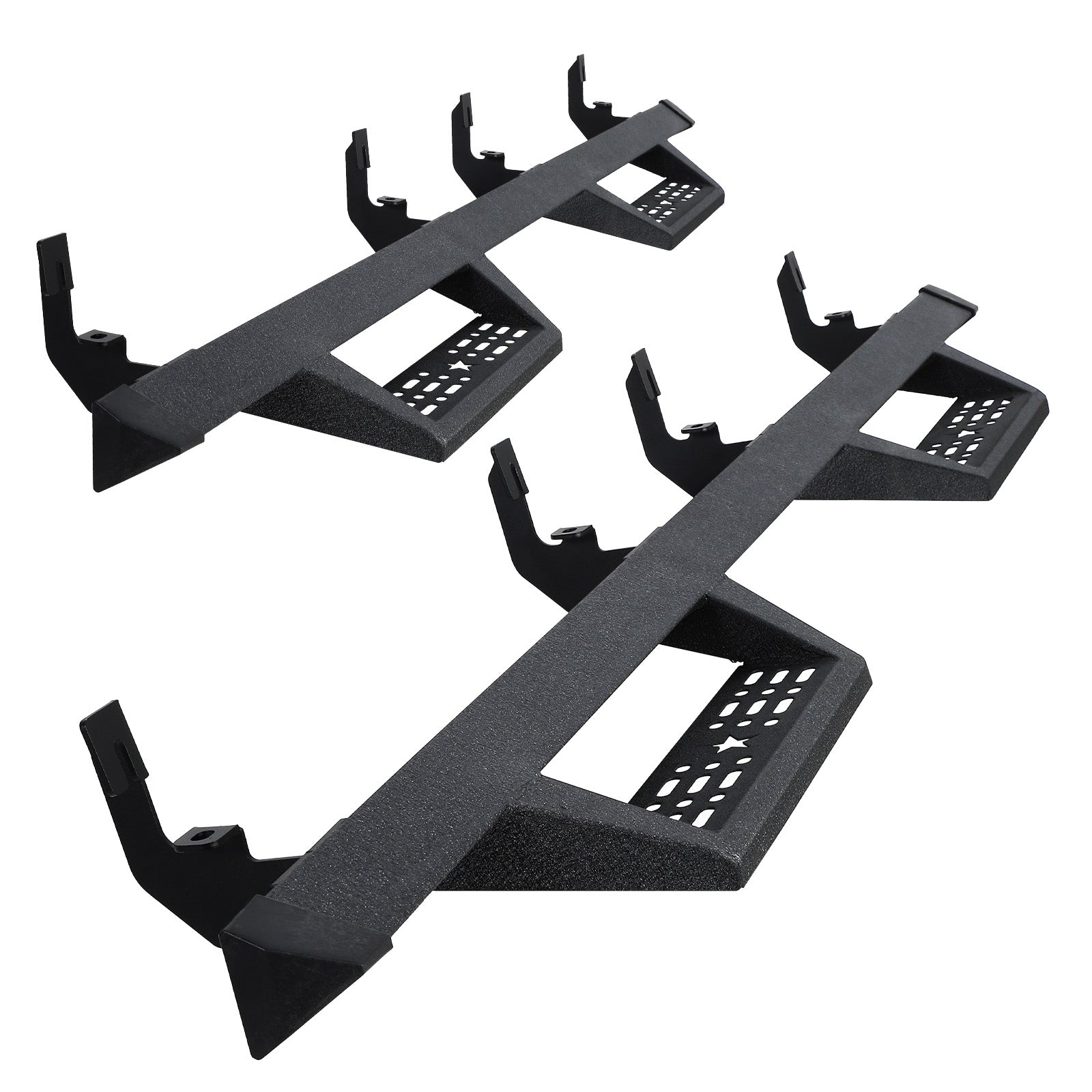 Garvee 5-Inch Drop Running Boards for 2015-2026 Chevrolet Colorado/Canyon Crew Cab - Triangular Carbon Steel Nerf Bars - Textured Black, Anti-Slip, Corrosion Resistant, 500 lbs Capacity, Bolt-On, Sturdy Bracket Spacing - Total Length 195.4 cm, Bracket