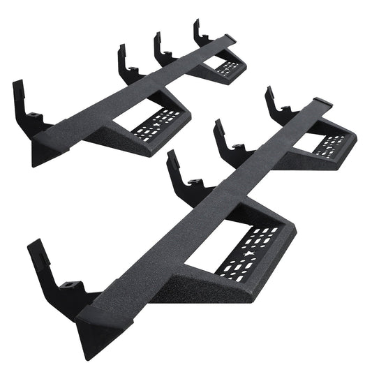 Garvee 5-Inch Drop Running Boards for 2015-2026 Chevrolet Colorado/Canyon Crew Cab - Triangular Carbon Steel Nerf Bars - Textured Black, Anti-Slip, Corrosion Resistant, 500 lbs Capacity, Bolt-On, Sturdy Bracket Spacing - Total Length 195.4 cm, Bracket