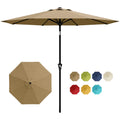 Garvee 10FT Khaki Tan Outdoor Patio Umbrella – Waterproof Market Parasol with Smooth Crank Lift, Push Button Tilt, 8 Sturdy Ribs, UV Protection – Ideal for Garden, Pool, Deck, or Yard