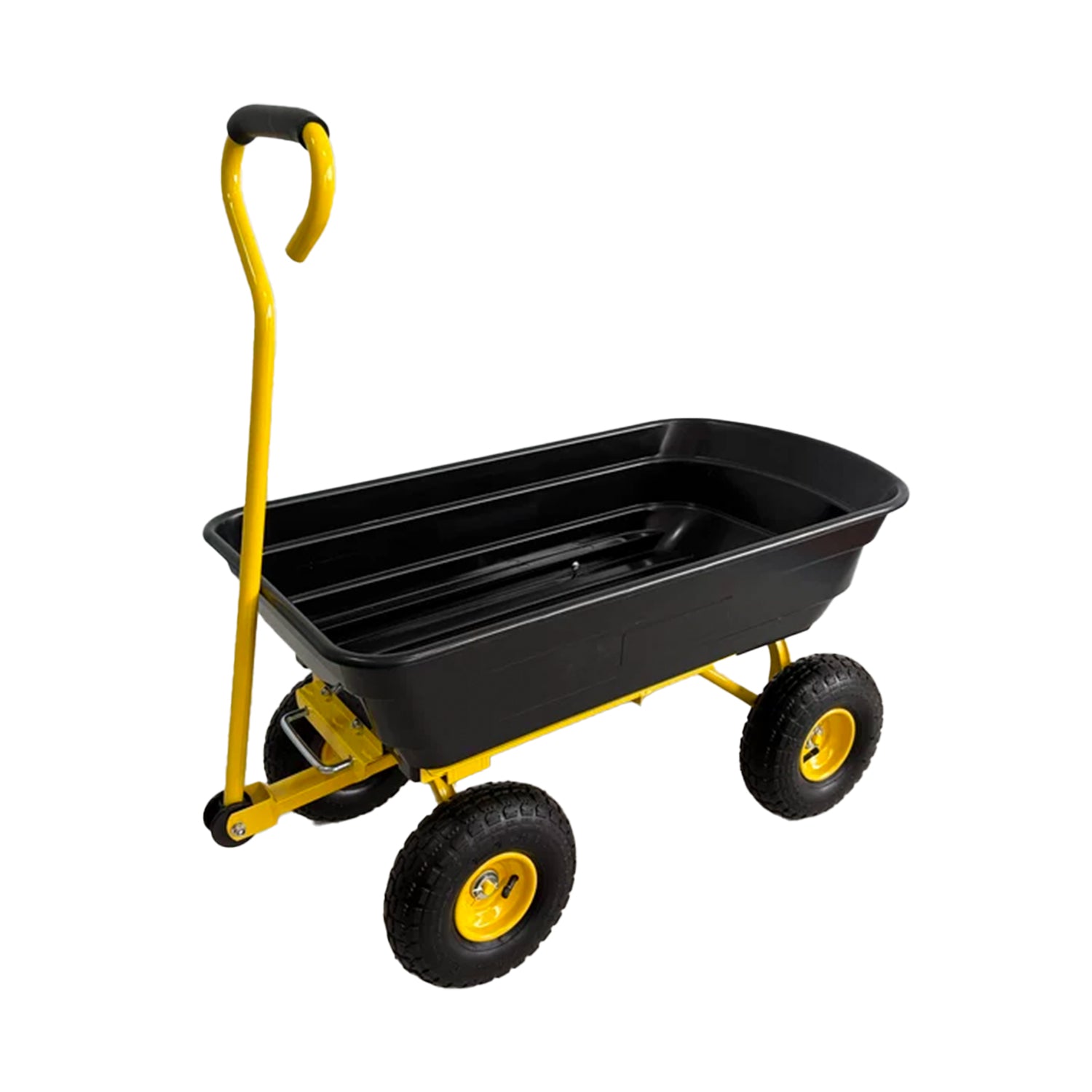 Garvee 600 Lbs Garden Dump Cart, Heavy Duty Outdoor Wagon with Quick Release & 10" All-Terrain Wheels for Yard Work – Black & Yellow