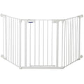 Garvee Adjustable Metal Pet Safety Gate, 3-Panel 29" High Collapsible Playpen with Lockable Door, Portable Indoor/Outdoor Barrier for Stairs, Doorways, RV, Camping, Yard, Garden, White