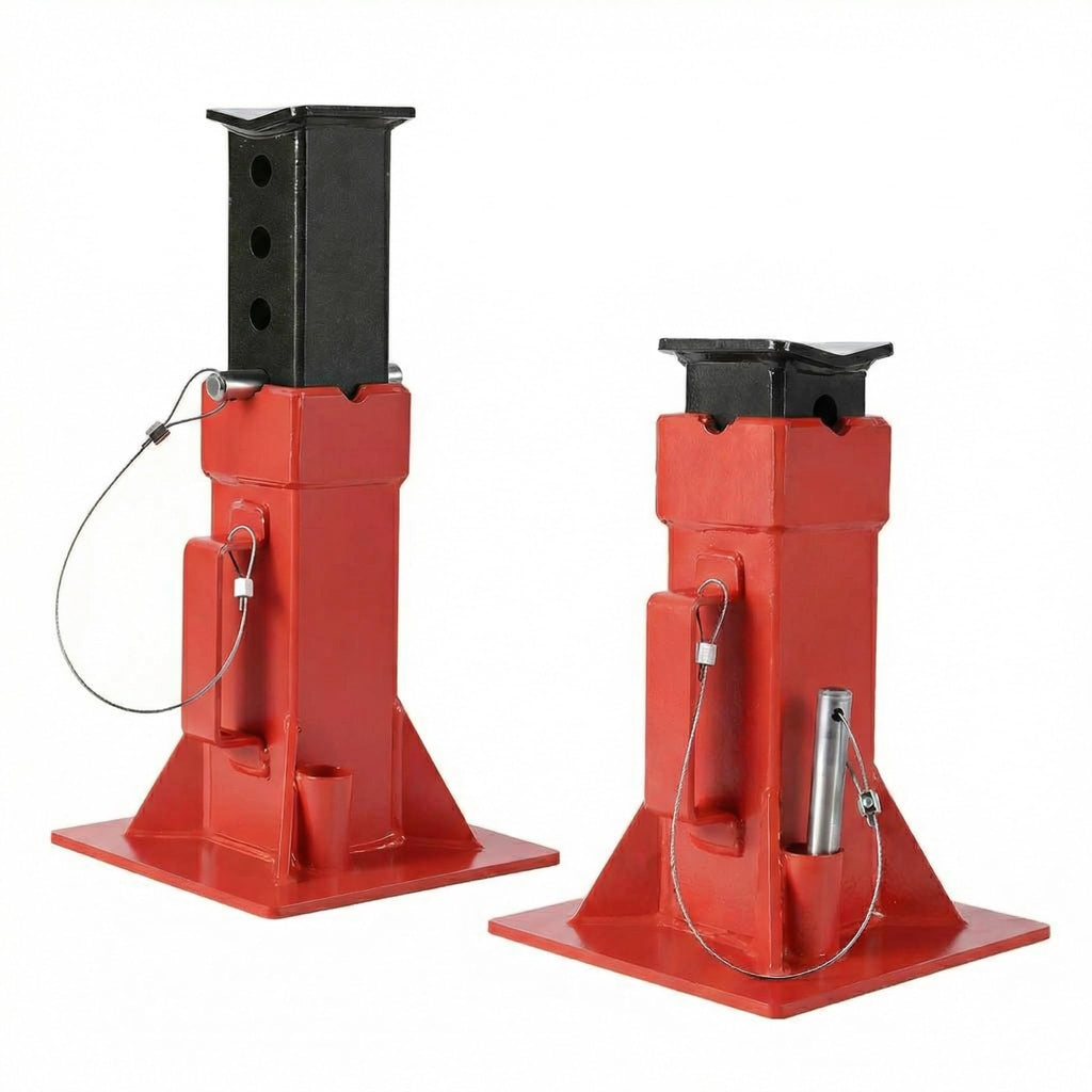 Garvee Heavy-Duty 12 Ton Jack Stands, 2 Pack Pin Type Supports with Quick-Lock for Trucks, RVs & Trailers, 11-18.5 Inch Adjustable Height, Professional Automotive Garage Equipment, Red