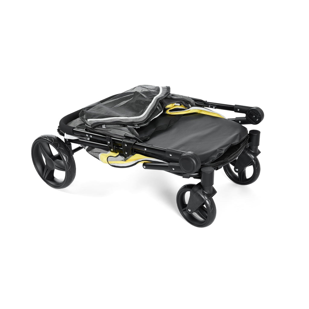 Garvee Dog Stroller for Large and Medium Dogs, Easy-Fold Dual Entry Pet Wagon with One-Foot Brake, All-Terrain Cart with Air Mesh, Holds Pets Up to 176 Lbs