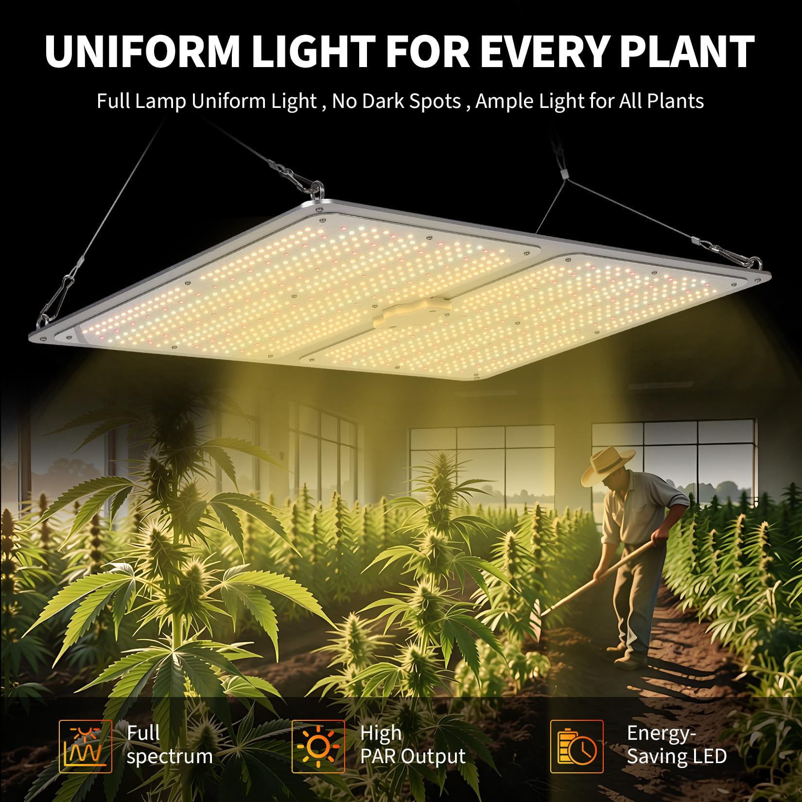 Garvee 300W LED Grow Light Full Spectrum with Red & IR, Dimmable Quantum Board Plant Light for Indoor Plants Seedling, Veg and Bloom, 15.75×23.62in, 120V US Plug