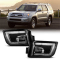 Garvee Fog Light Assembly with DRL and Turn  Compatible for Toyota 4Runner 2003 2004 2005. Clear Lens Front Bumper Driving Lamp. ABS Metal Housing. Set of 2