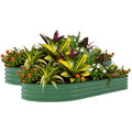 Garvee 2 Pack 8' X 4' X 1.5' Rust-Resistant Galvanized Steel Raised Garden Beds – Outdoor Metal Planter Boxes, Durable, Easy Assembly, Ergonomic, for Vegetables, Flowers & Herbs – Green,Upgraded with Anti-Cutting Strips