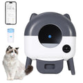 Garvee Automatic Self Cleaning Litter Box, 76L Capacity Extra Large Automatic Cat Litter Box for Multiple Cats, Smart Safety Sensors, App Control, Low Noise, Washable Tray & Trash Bag, Dark Gray