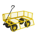 Garvee 500 lbs Steel Garden Cart with Removable Mesh Sides, 3-in-1 Utility Wagon with 180° Rotating Handle and 10" Wheels for Yard, Lawn, Gardening and Outdoor Hauling, Yellow