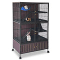 Garvee 5-Tier Rolling Ferret Cage Large, 60"H Small Animal Mansion for Chinchilla/Squirrel, Multi-Level Habitat with Hammock, Lockable Doors & Ramps, Ideal for Pet Rodents, with Sturdy Back Panel