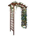 Garvee 85-Inch Wooden Garden Arbor Trellis, Fir Wood Arched Pergola for Climbing Plants, Wedding, Patio, Lawn & Backyard, Dark Brown, Arched Top