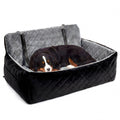 Garvee Extra Large Dog Car Booster Seat with Safety Belt, 3-Side Pet Travel Bed for 2 Medium Dogs, Waterproof & Non-Slip, Car Seat Cover for Truck SUV Sedan, Gray