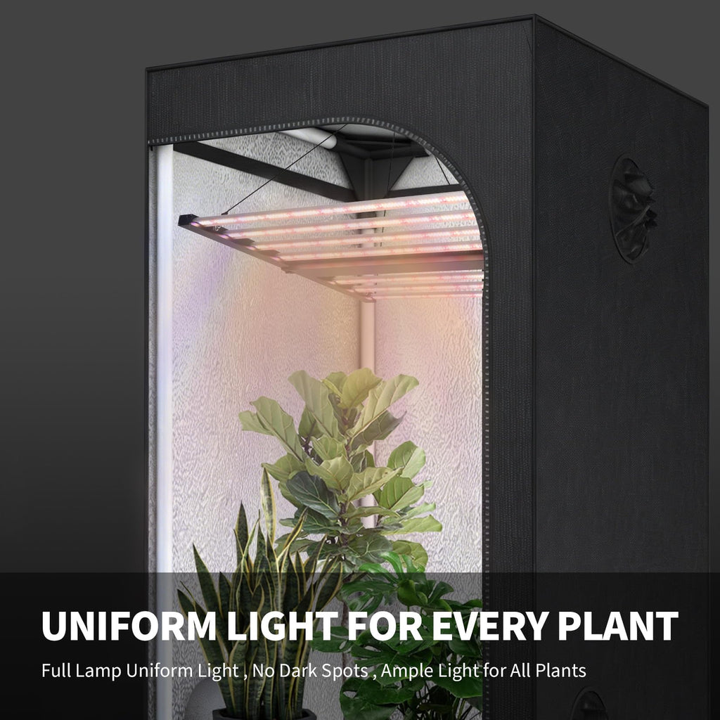Garvee 600w 8-Bar LED Grow Light with Dimmable Full Spectrum - Foldable Design for 4x4Ft Coverage - 120v Commercial Plant Growing Lamp for Indoor Gardens & Vertical Farming