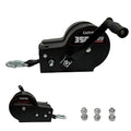 Garvee 3500 lbs Heavy-Duty Boat Trailer Winch - Hand Crank Winch with 33ft Strap, 4:1/8:1 Gear Ratio for Towing and Pulling Boats, Trailers, Trucks, RVs, ATVs, Jet Skis, and Off-Road Recovery, Black