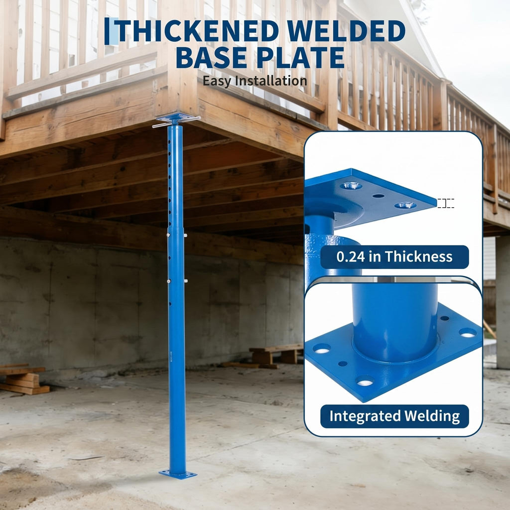 Garvee Heavy Duty Adjustable House Floor Jack Posts, 2 Pack - 53-93in Height, 18,000 lbs Capacity - Basement Joist Beam Leveling & Lifting Support for Construction, Blue, 53-93in