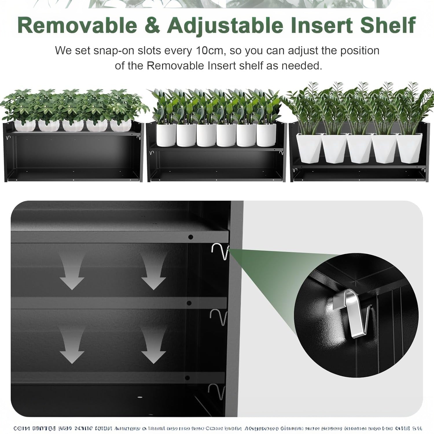 Garvee Raised Garden Bed, 67.7 x 18.1 x 11.8-Inch Black Metal Planter with Open Bottom and Removable Dividers for Vegetables, Herbs and Flowers