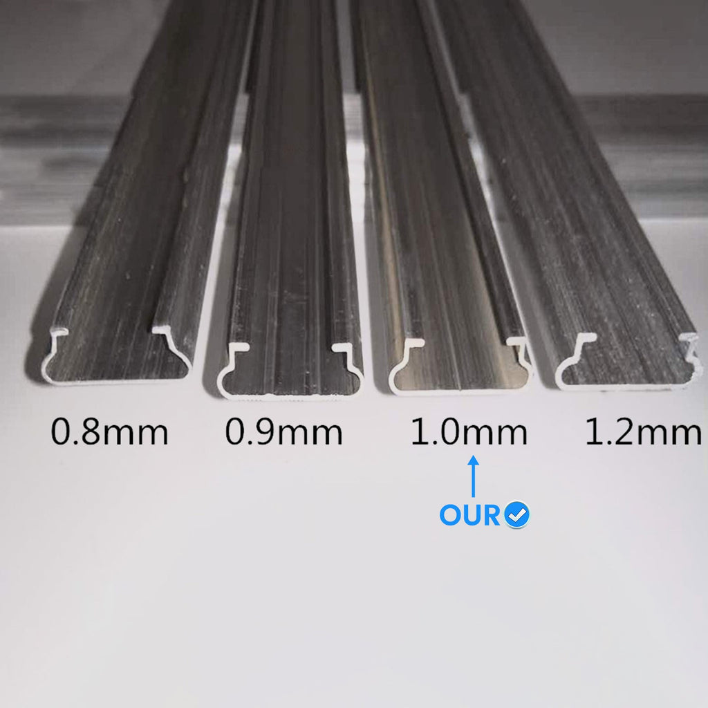 Garvee 10-Set 6.6 ft Greenhouse Spring Wire and Lock Channel Kit, 1 mm Aluminum U-Channels with PVC-Coated Wires for Poly Film, Shade Cloth and Netting