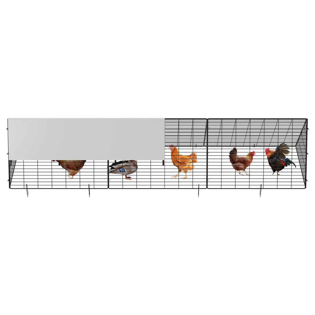 Garvee 10ft Heavy Duty Metal Chicken Tunnel Outdoor Run – Hunter-Proof Triangular Poultry Enclosure with Weatherproof UV Cover, Ground Stakes & Locks for Chickens, Ducks & Rabbits