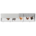 Garvee 10ft Heavy Duty Metal Chicken Tunnel Outdoor Run – Hunter-Proof Triangular Poultry Enclosure with Weatherproof UV Cover, Ground Stakes & Locks for Chickens, Ducks & Rabbits