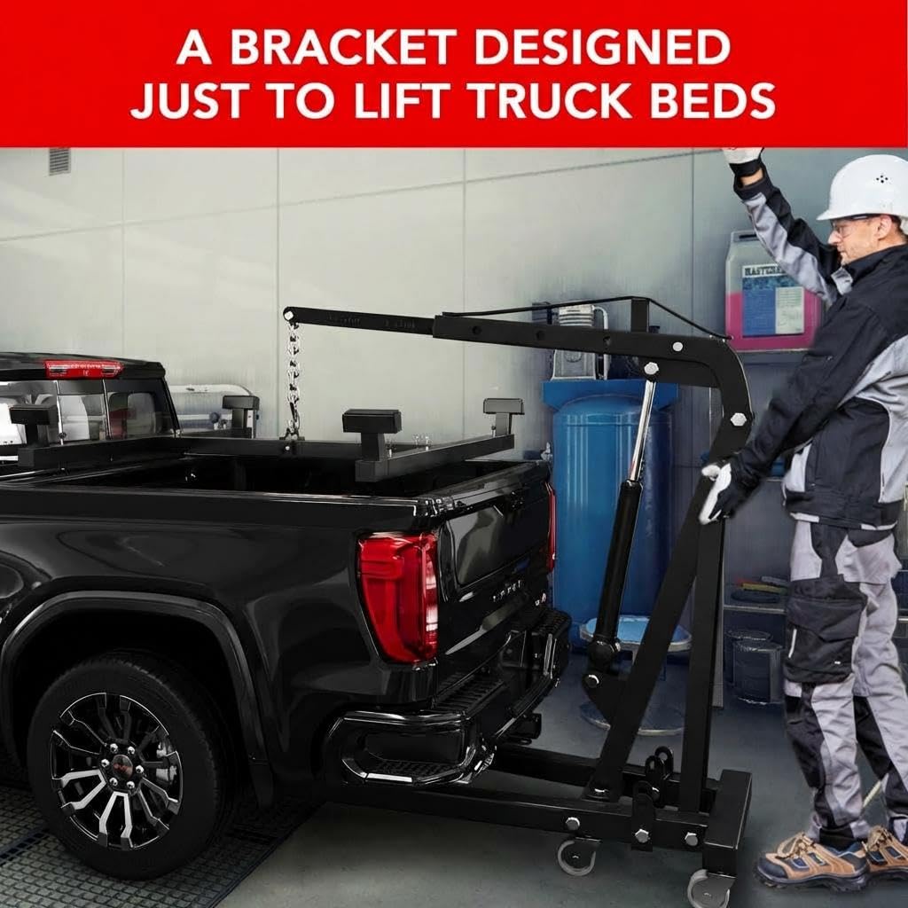 Garvee Truck Bed Lifter Box for Pickups Trucks, Heavy-Duty Truck Bed Lift Support 800 LBS Weight Capacity and Capacity Works On Beds, Red Black