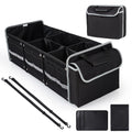 Garvee Collapsible Car Trunk Storage Bag with Ice Pack, 35.4x13.8x11.8 inch Large Capacity – Waterproof Oxford Cloth, 3D Partition, Non-Slip, Shoe & Wet Clothes Compartment, Black