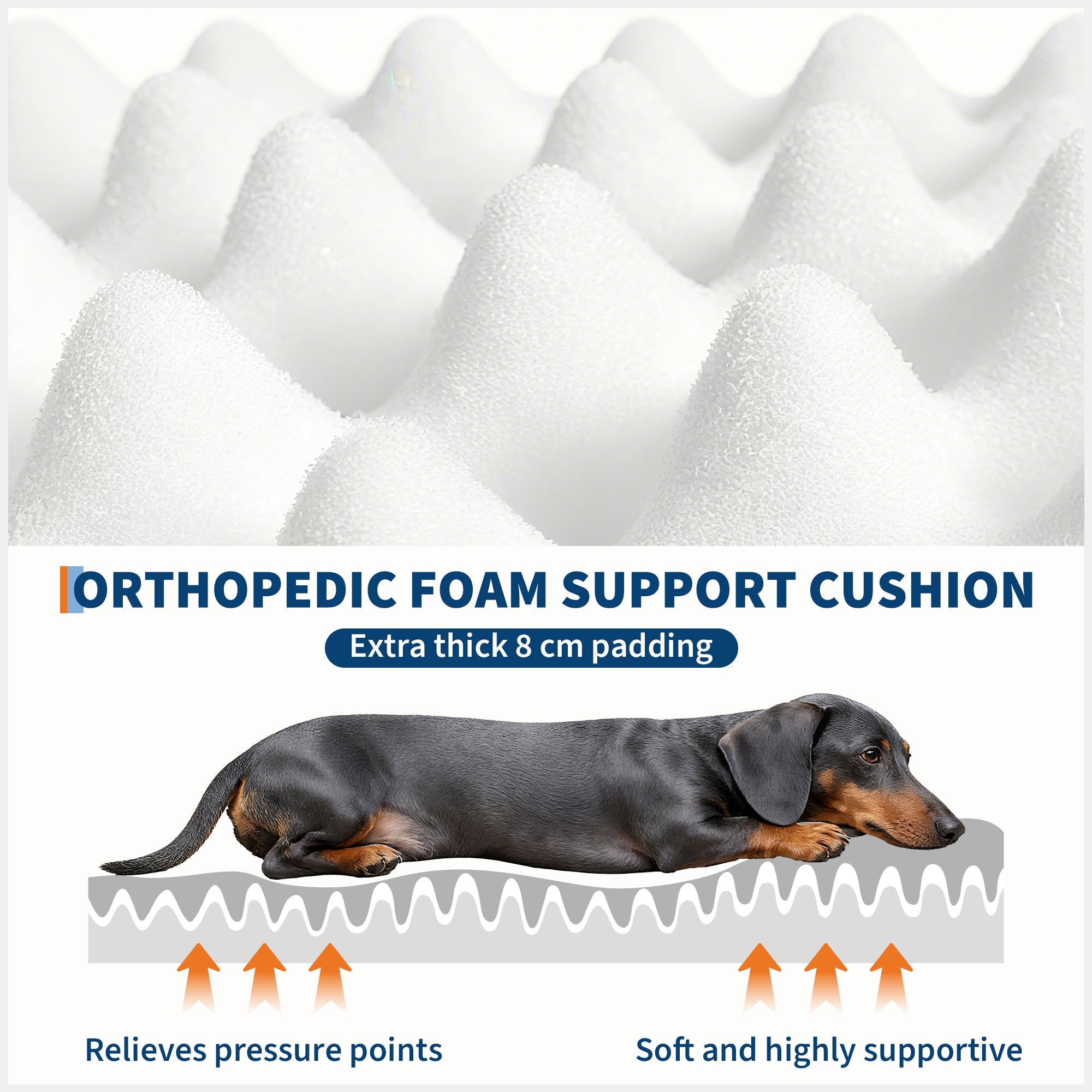 Garvee Orthopedic Memory Foam Dog Bed for Adults & Large Dogs – Oversized Calming Bean Bag Couch, Washable Faux Fur Cover, Side Pocket, Waterproof, Relaxing Nap Bed for Bedroom or Office – Light Gray