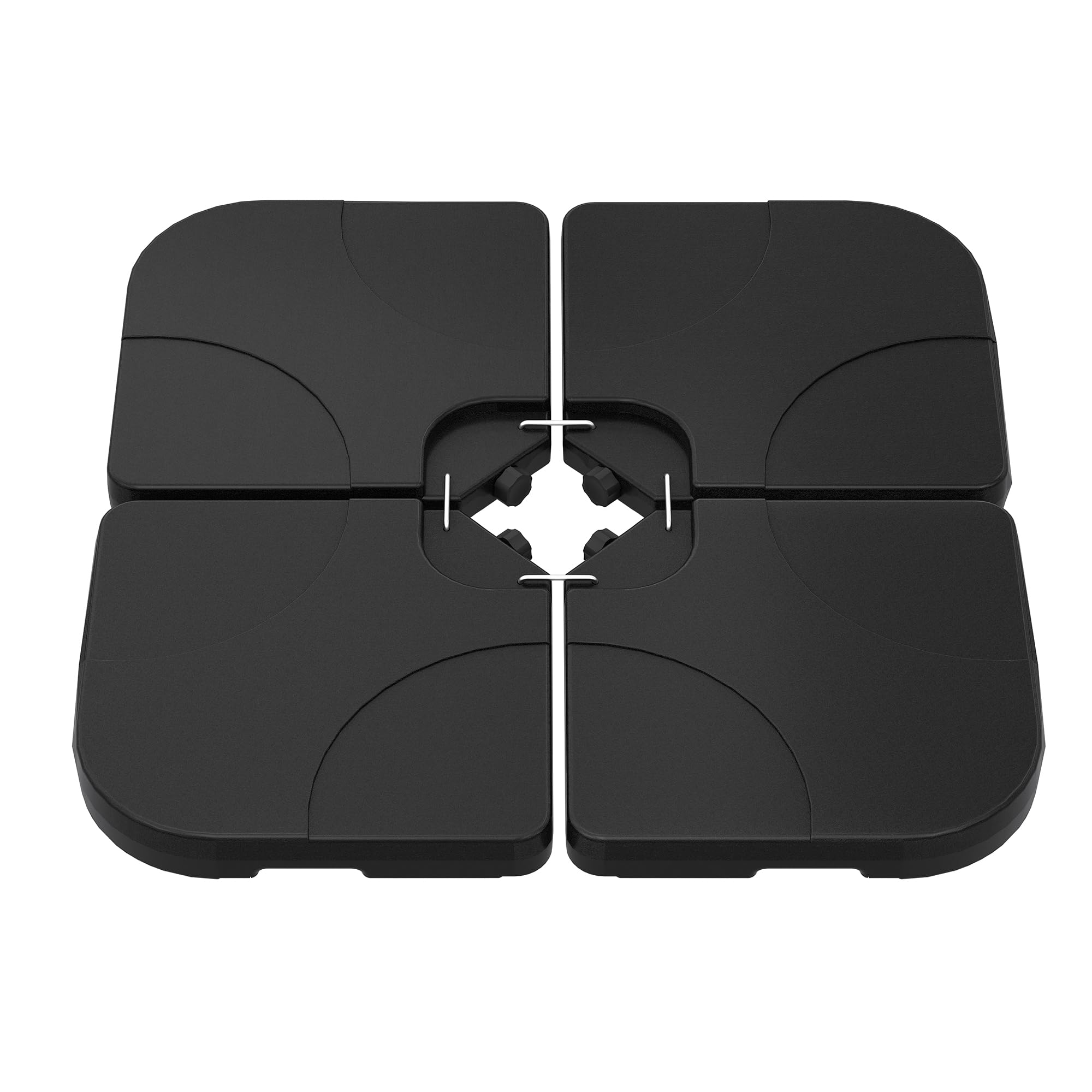 Garvee Heavy Duty Cantilever Umbrella Base, 4-Piece 230 LB Water & Sand Fillable HDPE Weight Plates with Lock Pins for Offset Patio Umbrellas, Black