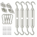 Garvee Sun Shade Sail Hardware Kit 6 Inch for Rectangle Shade Sail Install, Stainless Steel Shade Sail Fixing Accessories for Outdoor Patio Canopy Garden, Heavy Duty Awning Attachment Set (40 Pcs)